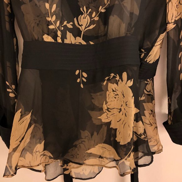 Silk Wrap-around Kimono Style Blouse (Size12) - Picture 5 of 7